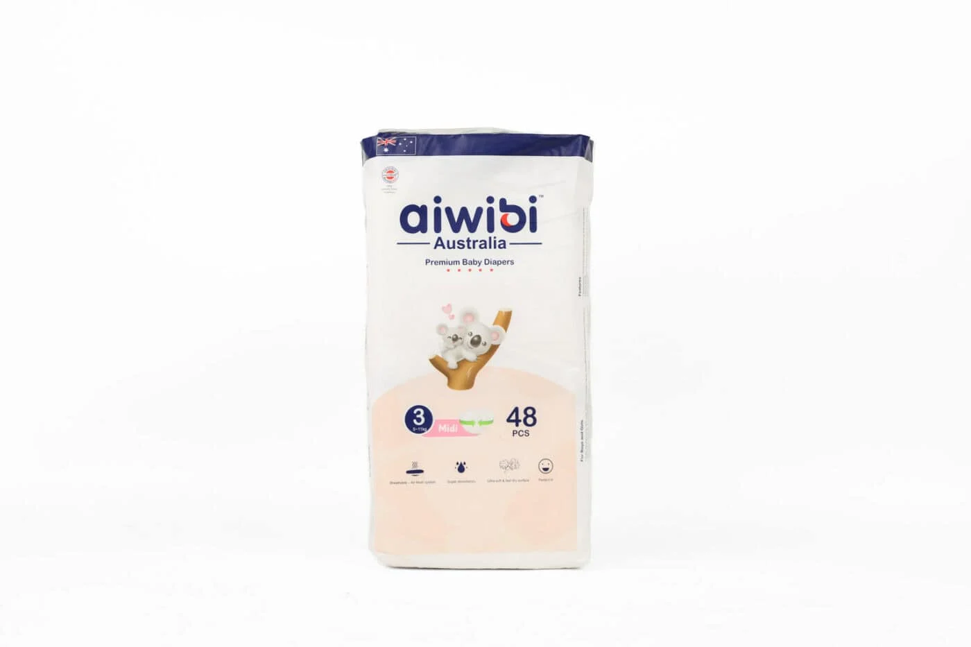Aiwibi Baby Diapers Large – 44 Pieces (7Kg – 14Kg)
