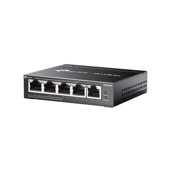 TP-Link ES205GP Omada 5-Port Gigabit Easy Managed Switch with 4-Port PoE+ - Techsavvy Solutions