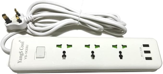 Power Strip 3MR EU with British Standard Plug (BS Plug) - Techsavvy Solutions
