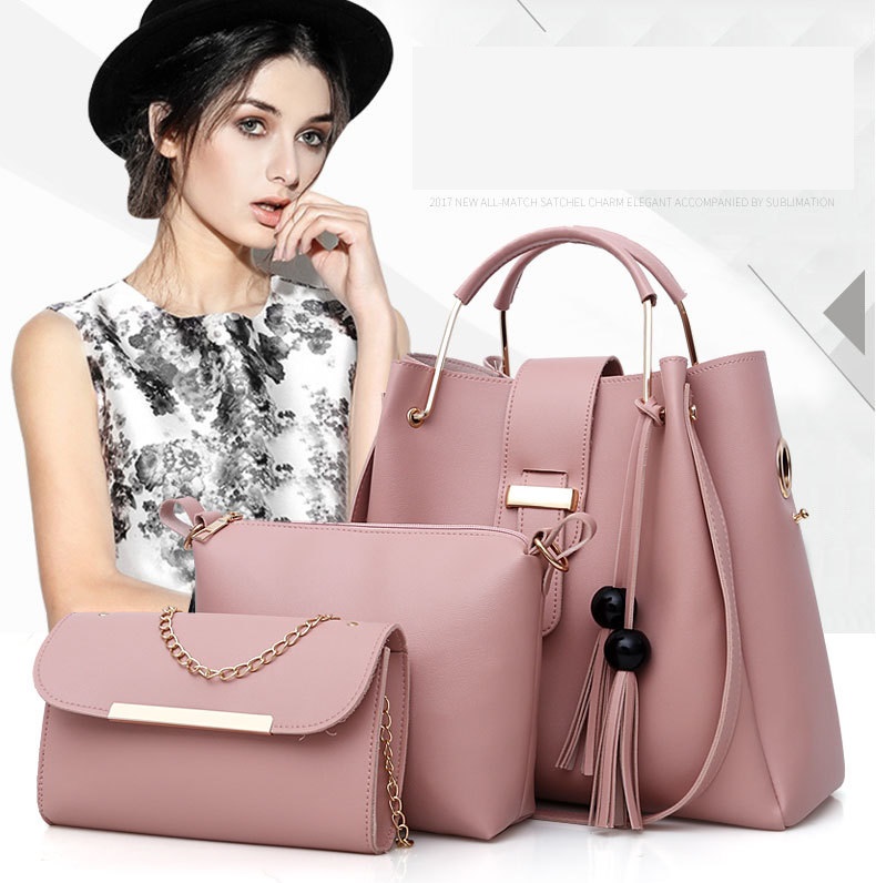 3pcs/Set Big Large Capacity Durable PU Leather Lady Handbags Sling Bags For Ladies Hand Bags Classic Fashion Women Handbags Luxury Genuine Bags Wife Girl Friend Chrismas New Year Valentine's Day Gift