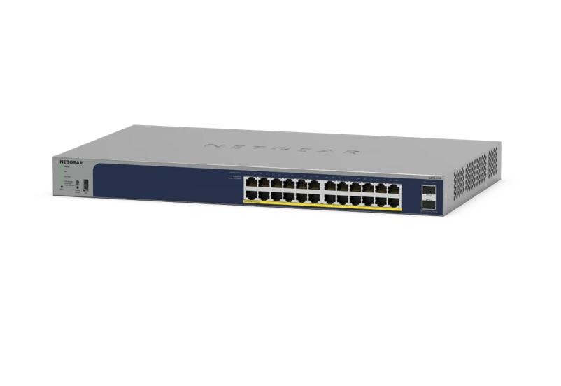 NETGEAR GS724TPP-300UKS 24-Port Gigabit Ethernet PoE+ Smart Switch 2 SFP Ports 380W Cloud Managed Network Switch