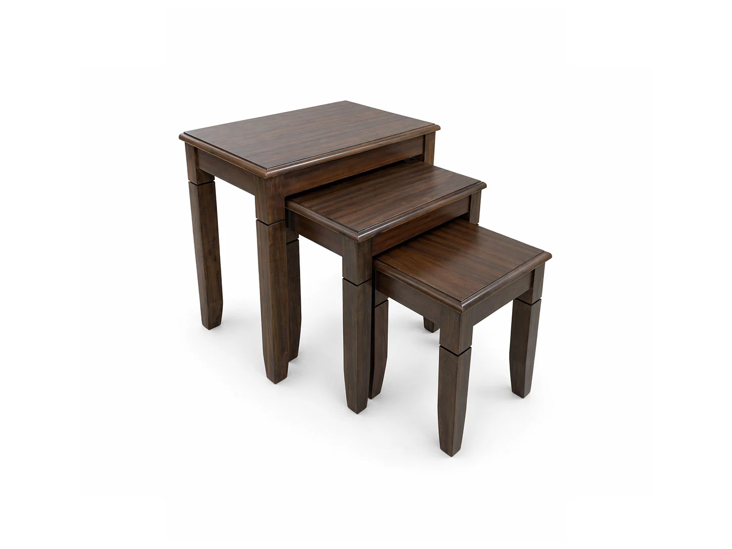 Contemporary Wooden Nesting Stools – Walnut Finish
