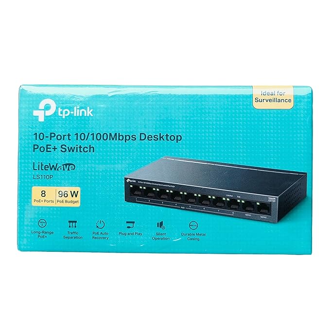 TP-Link LS110P 10-Port 10/100Mbps Desktop Switch with 8-Port PoE+ - Techsavvy Solutions