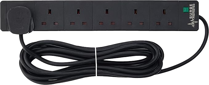Power Strip 5M UK Multi Socket Surge Protection Extension Lead - Techsavvy Solutions