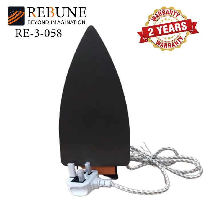 RE 3-058 Rebune dry iron with non stick sole plate grey in color 1200W With 2 years warranty