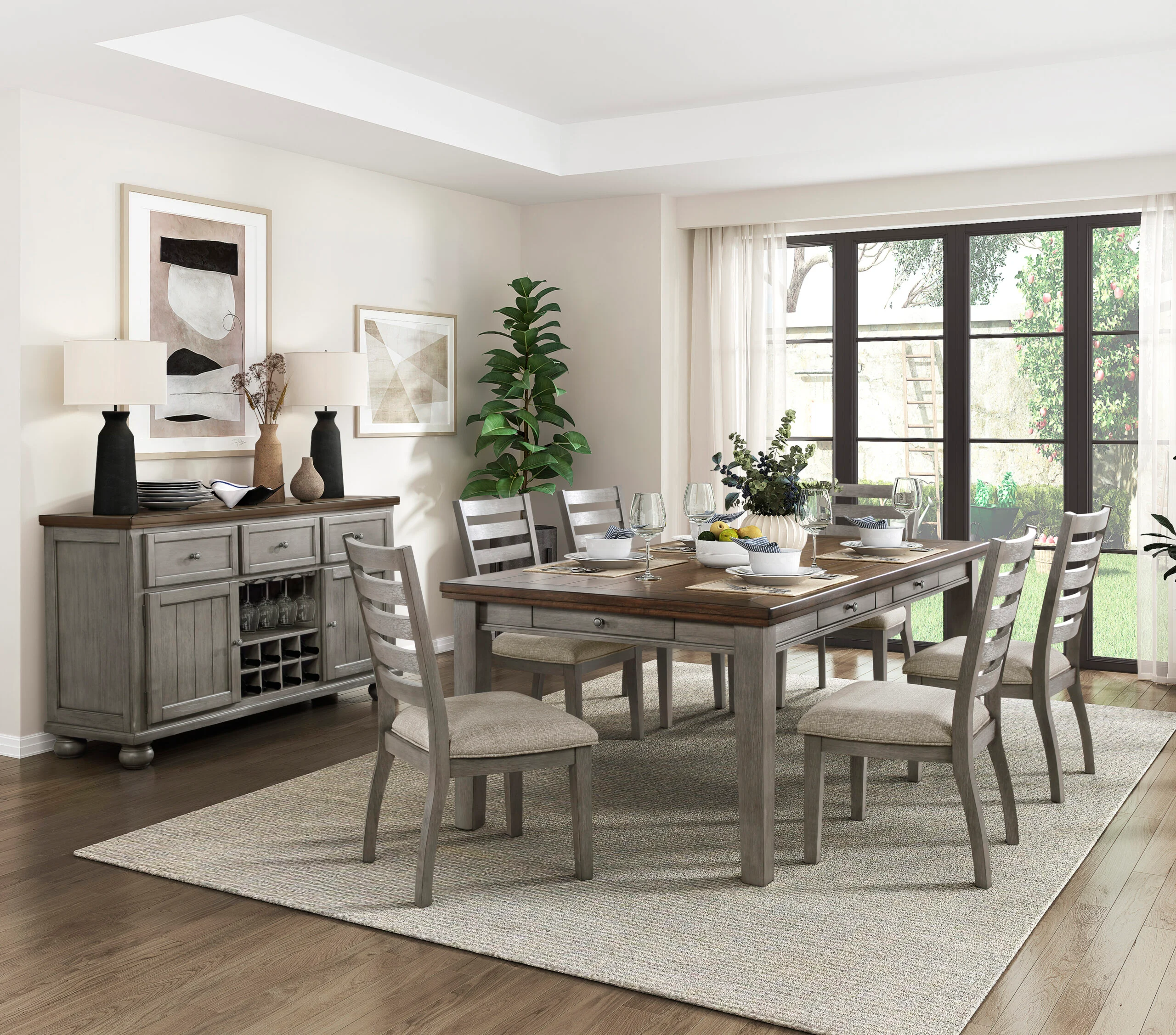 Tigard Dining Set for 8 – Grey