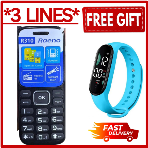 LIMITED DISCOUNT 🔥🔥🔥🔥 BRAND NEW R310 TRIPLE SIM CARD FEATURE PHONE WITH Bluetooth /Wireless FM/SD Slot kabambe/katululu/mulika mwizi/button feature phone
