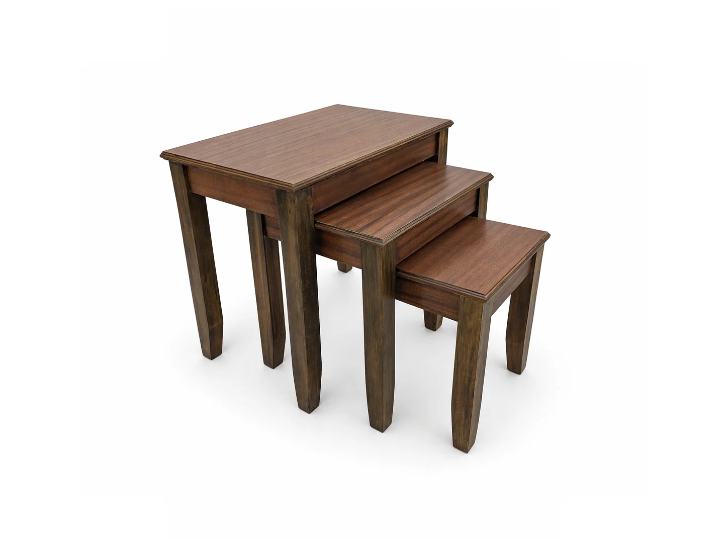 Minimalist Wooden Nesting Stools – Light Walnut Finish