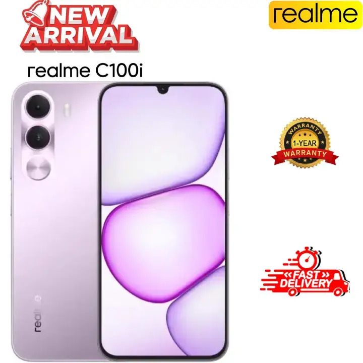 New Arrival Realme C100i Smartphone 128GB ROM+4GB 64GB 4GB 7000mAh Battery 6.8 Inches Screen Dual Sim IP64 Dust & Water resistance Android 16 12 Months warranty Smart Phones