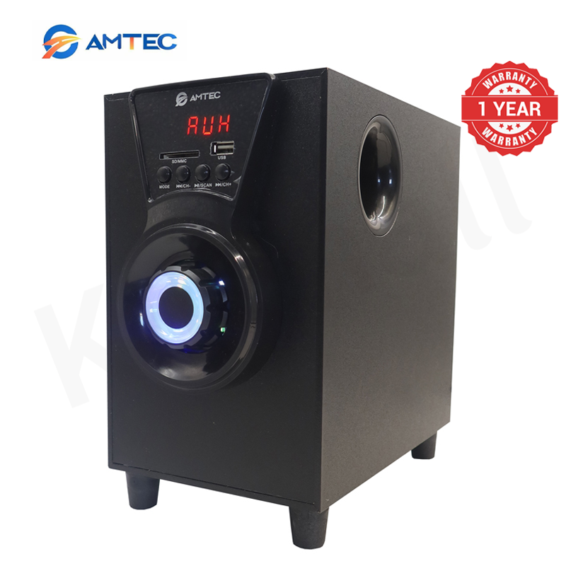Amtec AM-805 2.1CH Home Theatre System With 4" Subwoofer, 45W RMS 8000W PMPO, Bluetooth Speaker System Woofer, FM, USB/SD, Remote Control 1 Year Warranty
