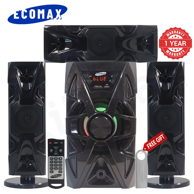 ECOMAX 3.1CH X-Base LM-1105 Woofer HI-FI BT Speaker Systems AC/DC Subwoofer Home Audio System 20000W with Remote Control Bluetooth FM USB SD
