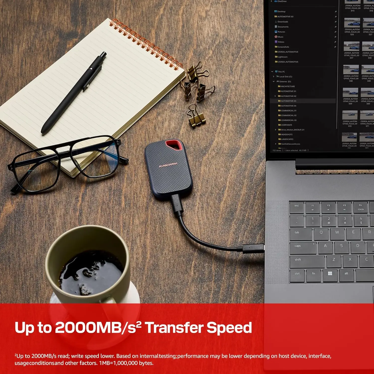 SanDisk E61 Extreme Pro Portable SSD | 2TB Storage | USB 3.2 Gen 2x2 | Up to 2000MB/s Read &amp; Write Speed | IP65 Water &amp; Dust Resistant | USB-C Connectivity | Price in Kenya - Techsavvy Solutions