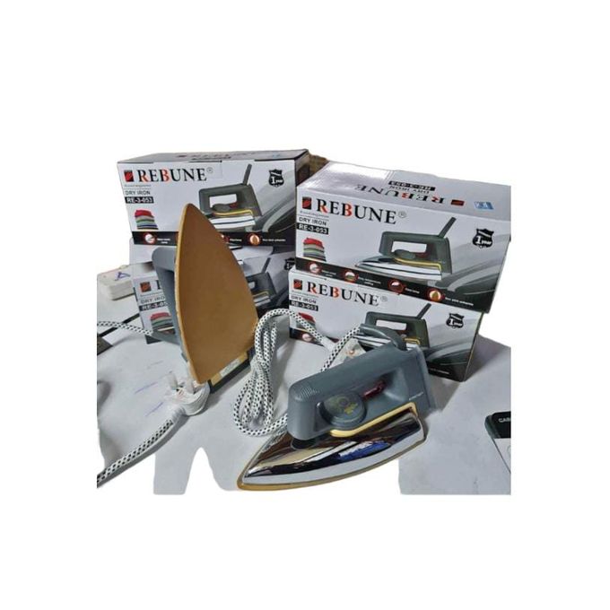 RE 3-058 Rebune dry iron with non stick sole plate grey in color 1200W With 2 years warranty