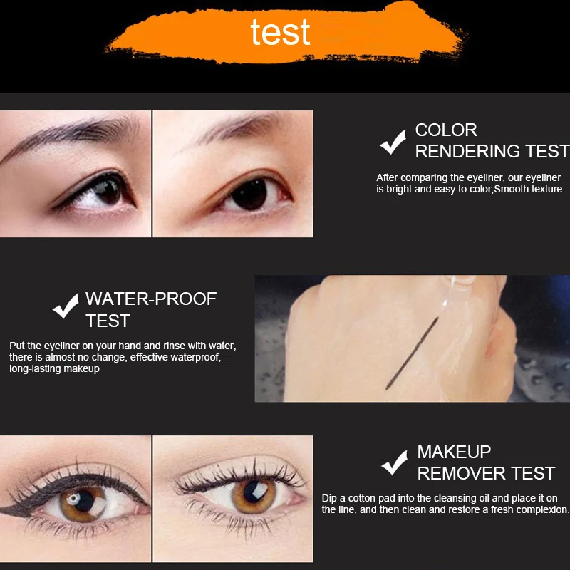 Eyeliner Pen Waterproof Long Lasting Eye Liner Pencil Quick Drying Not Bloom Natural Eyeliner Liquid Pen Cosmetic Tools Professional Makeup