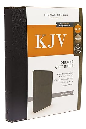 KJV, Deluxe Gift Bible, Leathersoft, Black, Red Letter Edition, Comfort Print