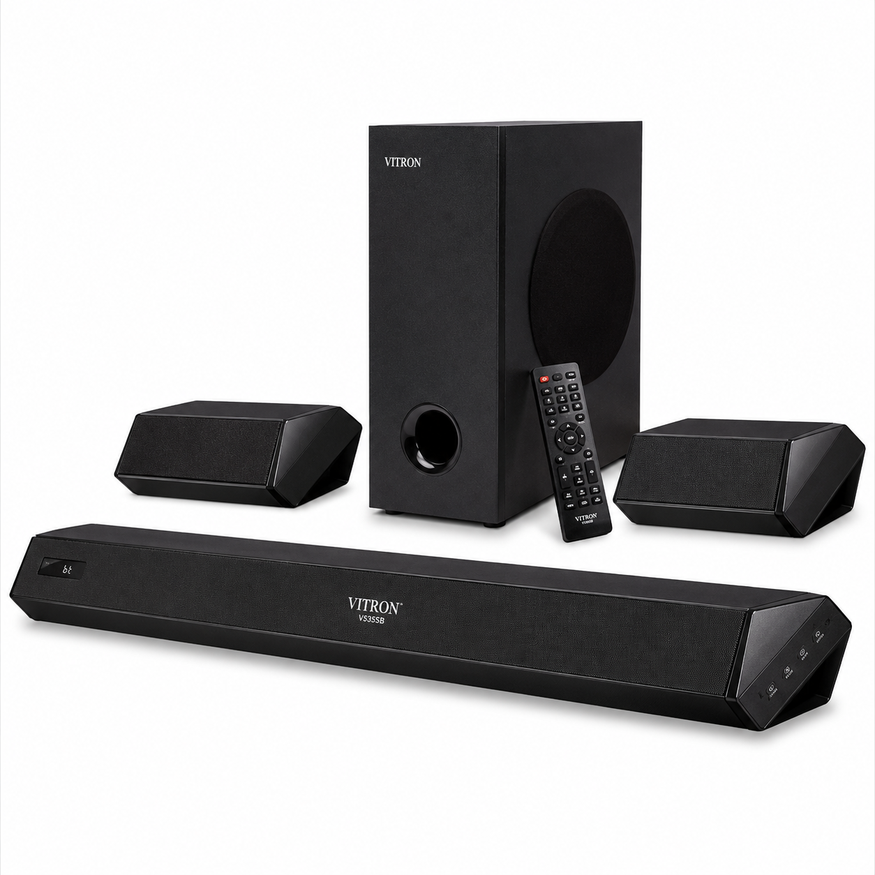Vitron V535SB 5.1CH Wired Soundbar System 11500W PMPO - HDMI, Bluetooth, USB, AUX, Coaxial, Subwoofer & Satellite Speakers