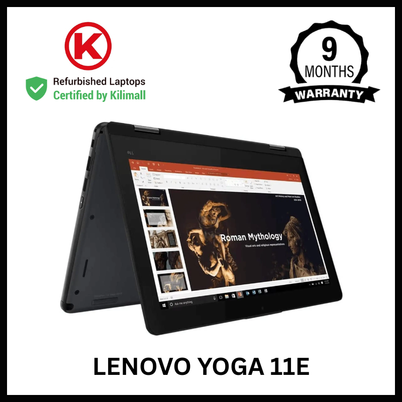 CERTIFIED BY KILIMALL | Lenovo Thinkpad Yoga 11e Touchscreen x360 | Intel Core i3 4GB RAM, 128GB SSD| 11.6" FHD Windows 10 Pro | 90% Battery | 4+ Hours Youtube | MS Office Installed | KiliCertified