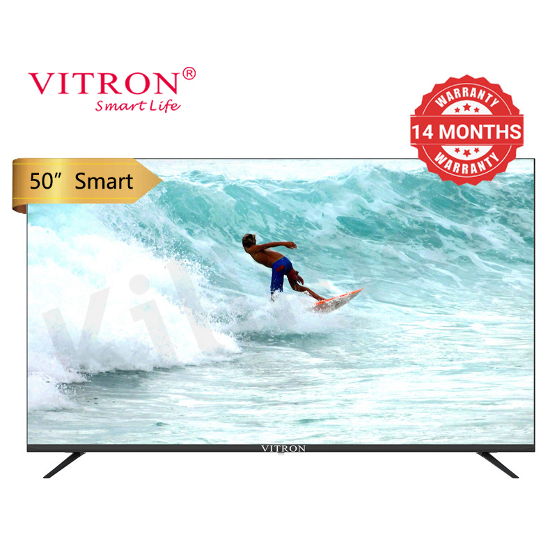 Vitron 50 Inch Frameless LED FHD Android Smart TV with Bluetooth Netflix Youtube 1.5G+8G WIFI Television HTC5008FS