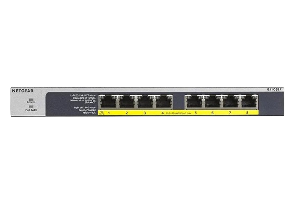 NETGEAR GS108LP-100EUS 8-Port Gigabit Ethernet Unmanaged PoE+ Switch FlexPoE 60W Network Switch