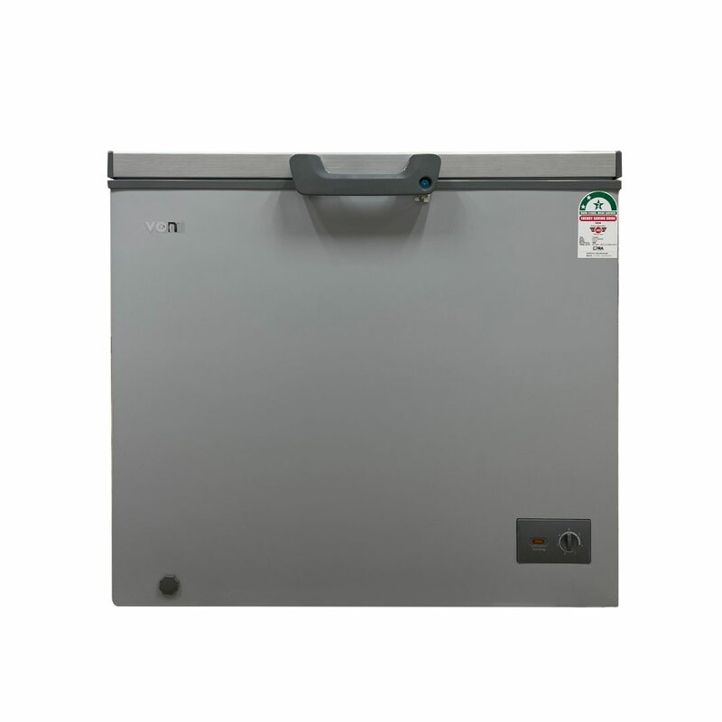 Von VAFC-20DHG Chest Freezer, 198L - Silver