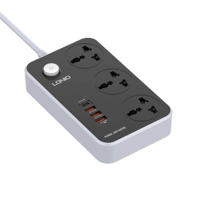 LDNIO SC3412 3 AC Outlets Universal Power Socket - Dukatech