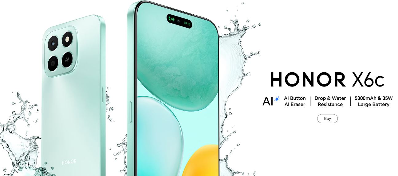 HONOR X6C 6.61" 6GB RAM + 128GB 4G, 120Hz Display, 50MP AI Camera, 5300mAh Battery, 35W SuperCharge, Dual SIM – Midnight Black