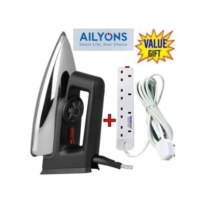 AILYONS BEST QUALITY Electric Dry Iron Box//Ironbox+4 Way Power Extension