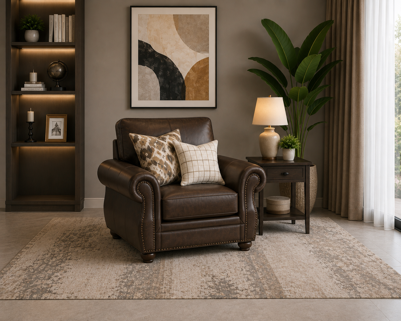 Nancy Single Seater Sofa – Brown