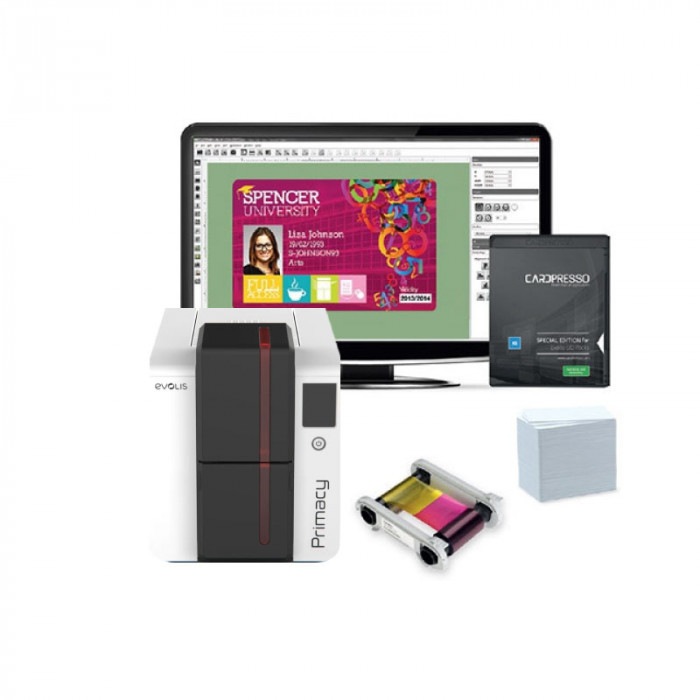 Evolis Primacy 2 Dual-Sided ID Card Printer Bundle