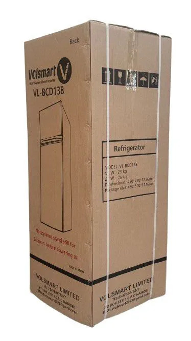 Volsmart 138L Double Door Refrigerator (VL-BCD138) -Energy Saving, Direct Cool+1YR WRTY