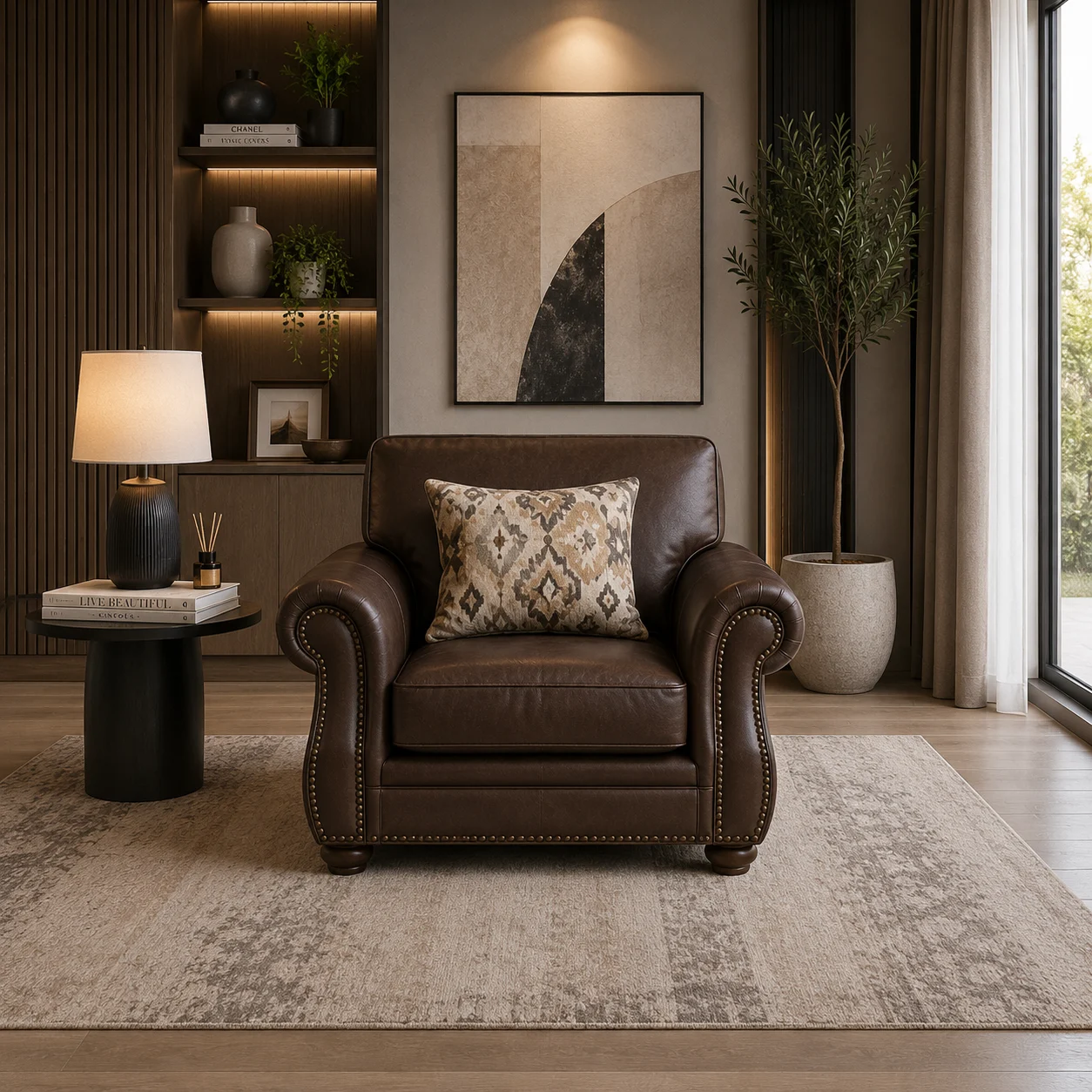 Nancy Single Seater Sofa – Brown