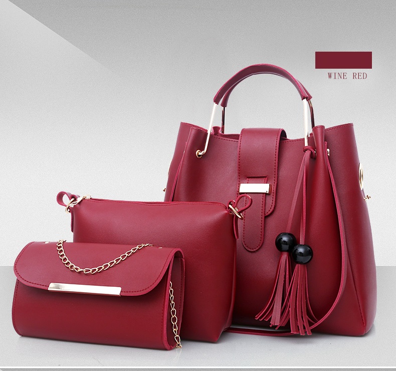 3pcs/Set Big Large Capacity Durable PU Leather Lady Handbags Sling Bags For Ladies Hand Bags Classic Fashion Women Handbags Luxury Genuine Bags Wife Girl Friend Chrismas New Year Valentine's Day Gift