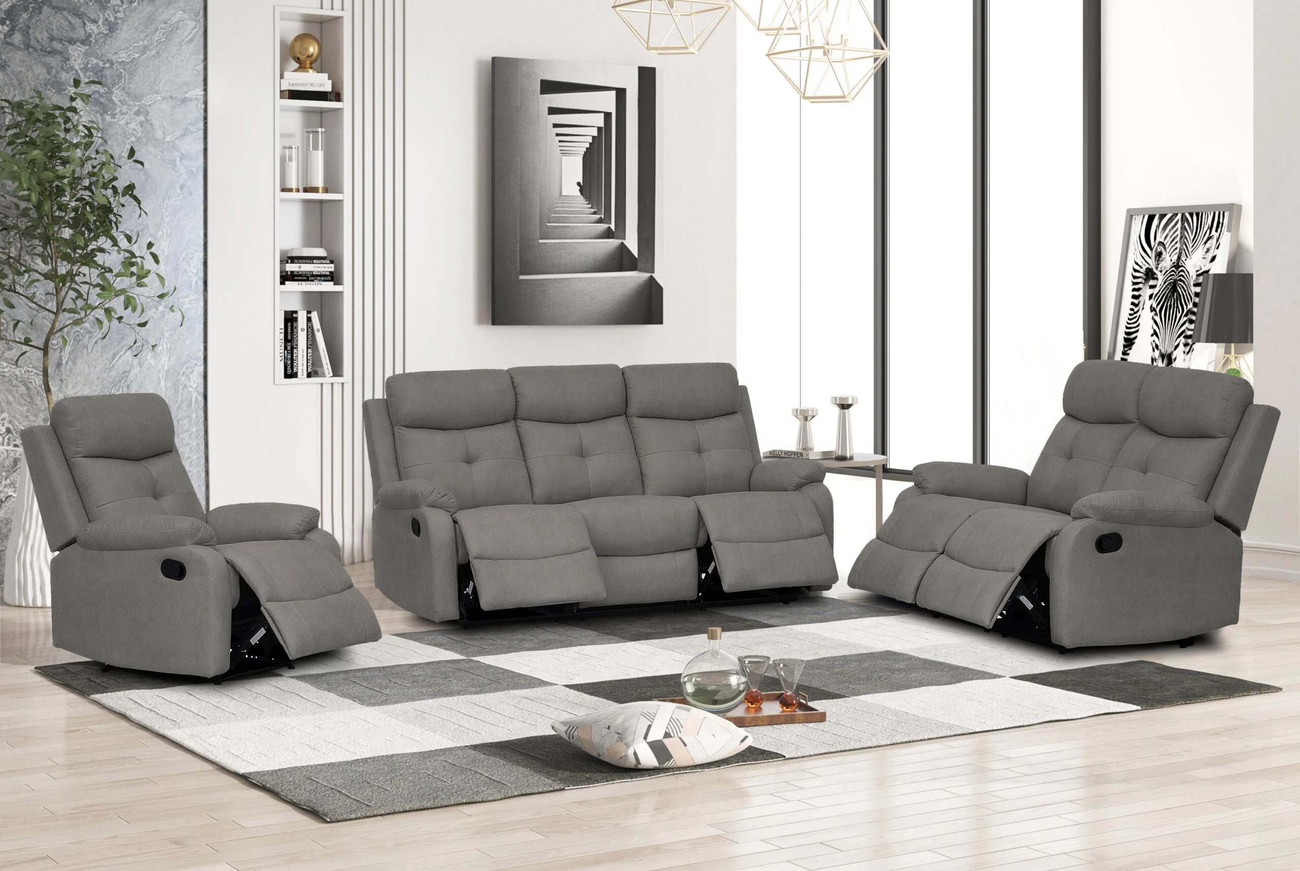 Coleton 5 Seater Recliner 3+2 – Graphite
