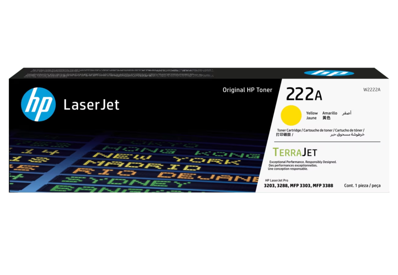 HP 222A Yellow Original LaserJet Toner Cartridge – W2222A - Dukatech