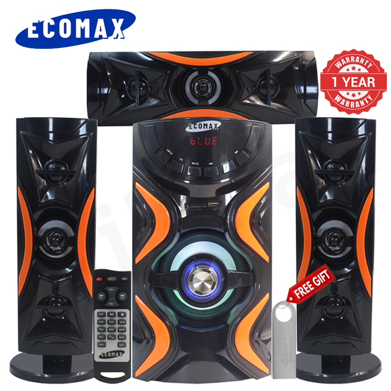 ECOMAX 3.1CH Bluetooth LM-1108 Woofer Home Theater System Speaker Systems Subwoofer USB/SD/FM Home Audio System with Remote Control 20000W