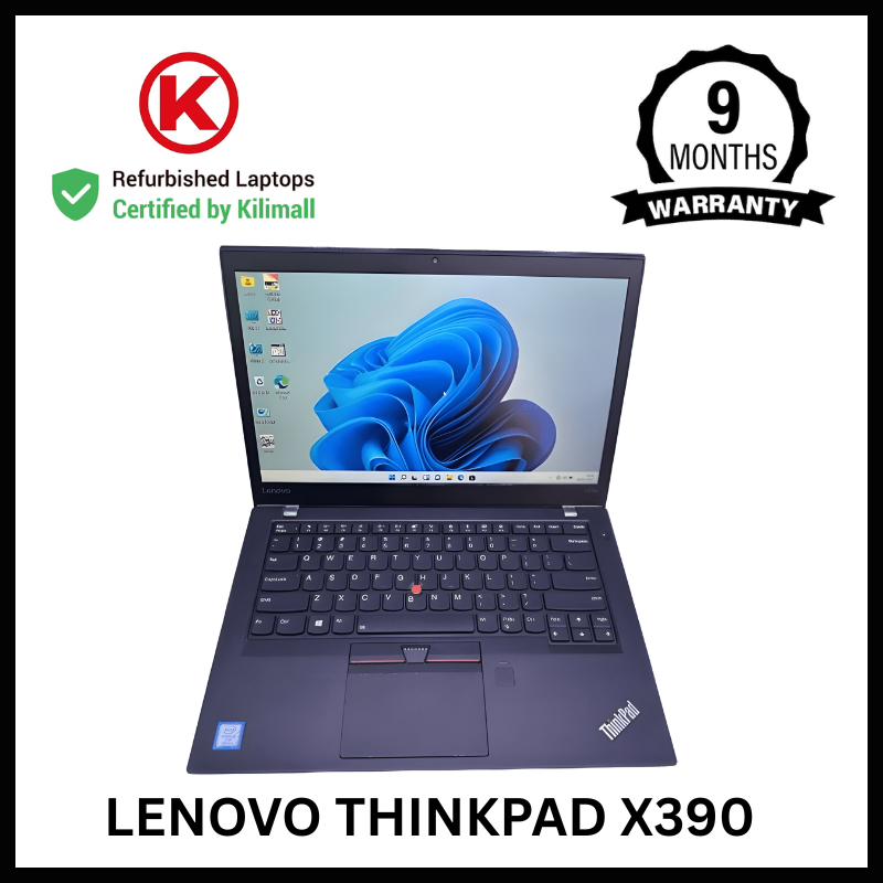CERTIFIED BY KILIMALL | Lenovo Thinkpad X390 Core i5 8th Gen 8GB RAM 256GB SSD | 14" FHD Display | Windows 11 | 85% Battery Health | 4+ Hours Active Use | Work Laptop | 9 Months Warranty KiliCertified