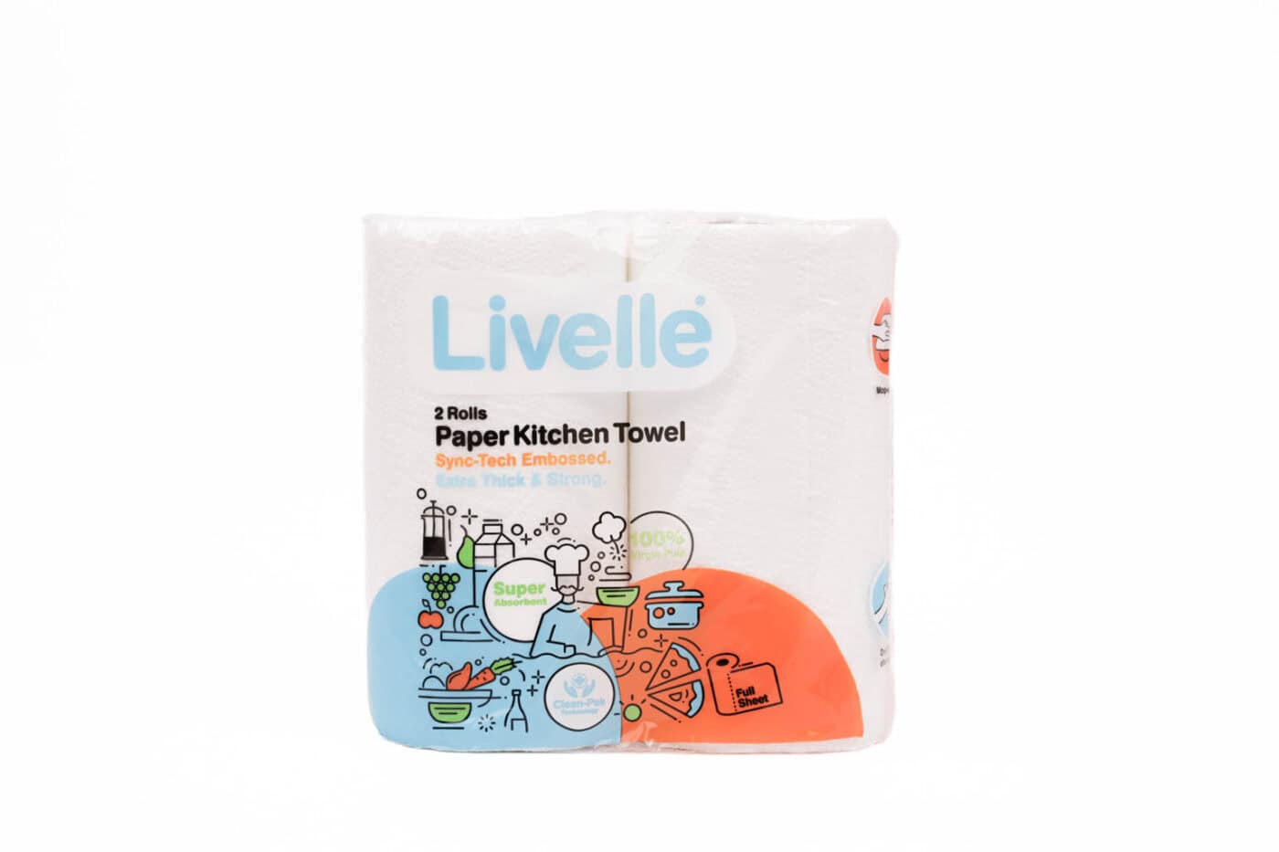 Livelle Kitchen Towel | Twin White – 80 Sheets