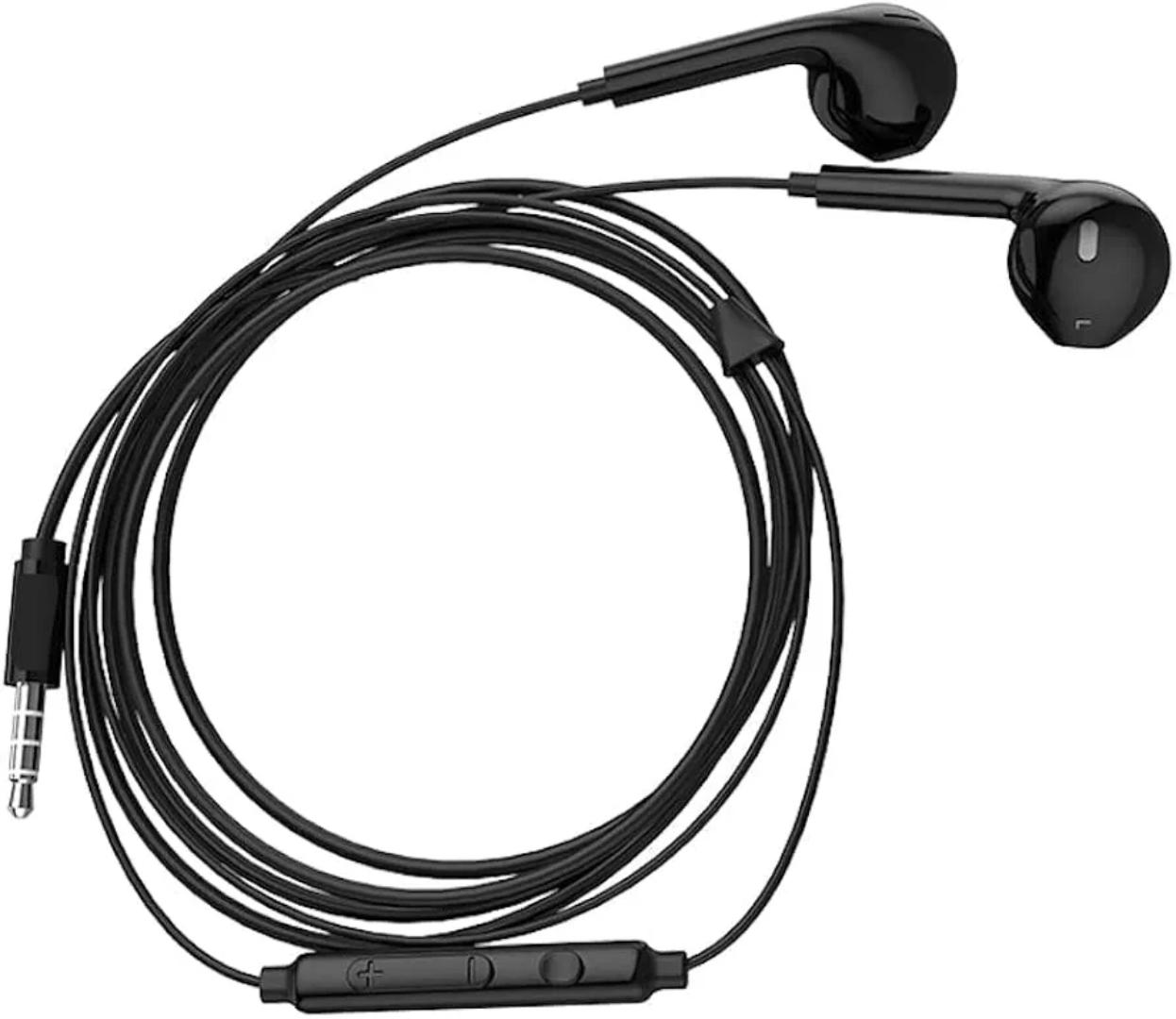 Oraimo Wired Earphones 3.5mm Pure Bass In-Ear Headset Sports Earpods Stereo Music Gaming Headphone with Microphone Comfortable Compatible on Android/IOS Laptop 1.2 meter cord