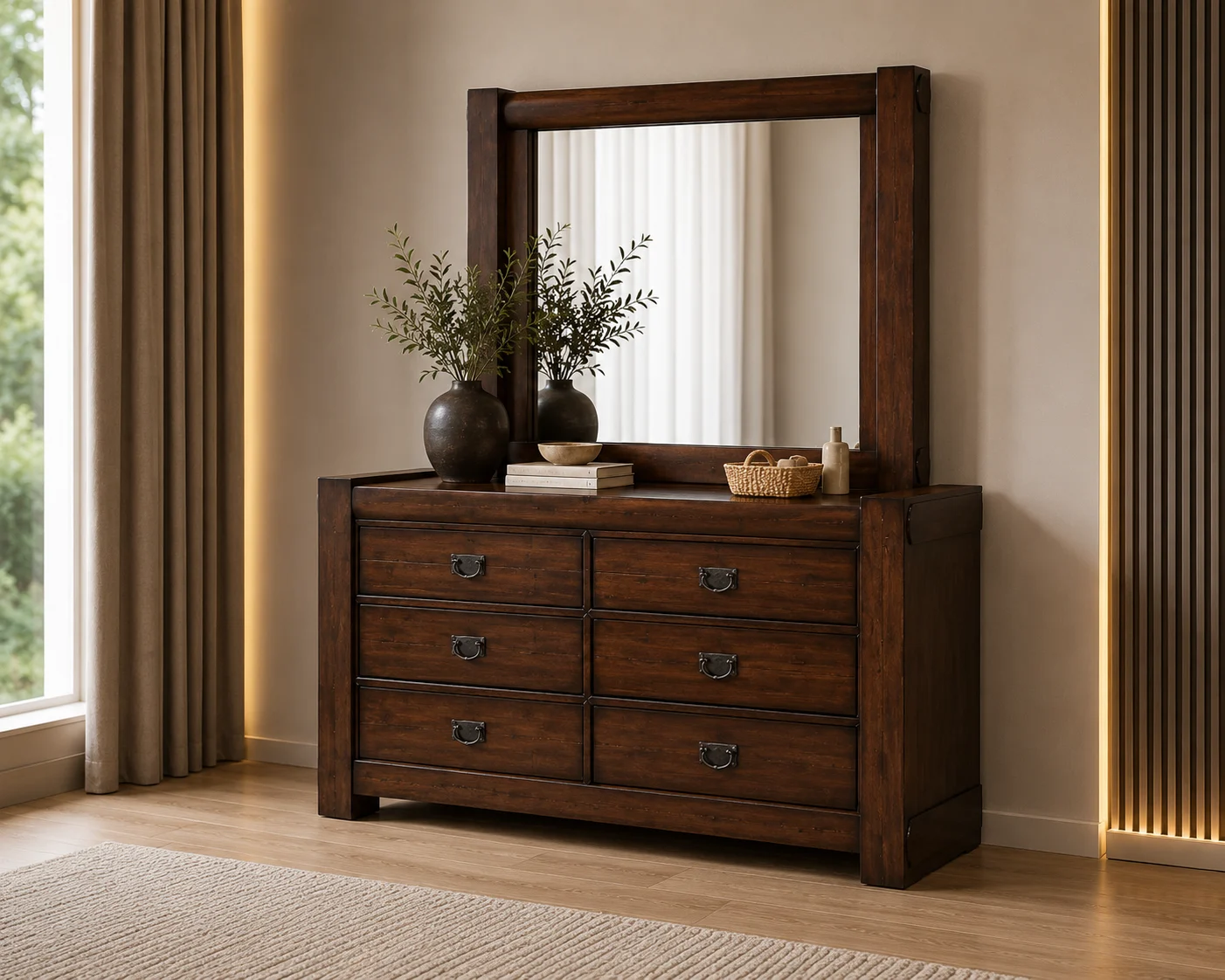 Rosita Dresser with Mirror – Walnut