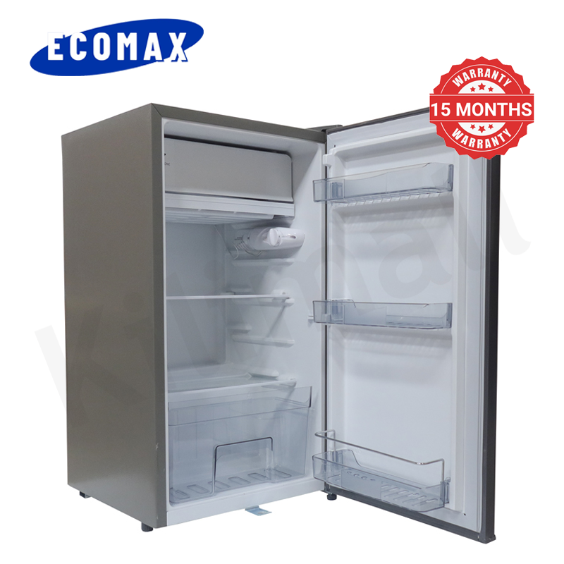 ECOMAX 90L Fridge Single Door BCD-90 Mechanical Temperature Control Glass Storage Shelf Lock and Keys Energy Saving Compact Household Refrigerator