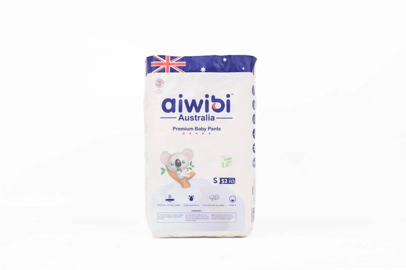 Aiwibi Baby Diapers Small – 52 Pieces (2Kg – 6Kg)