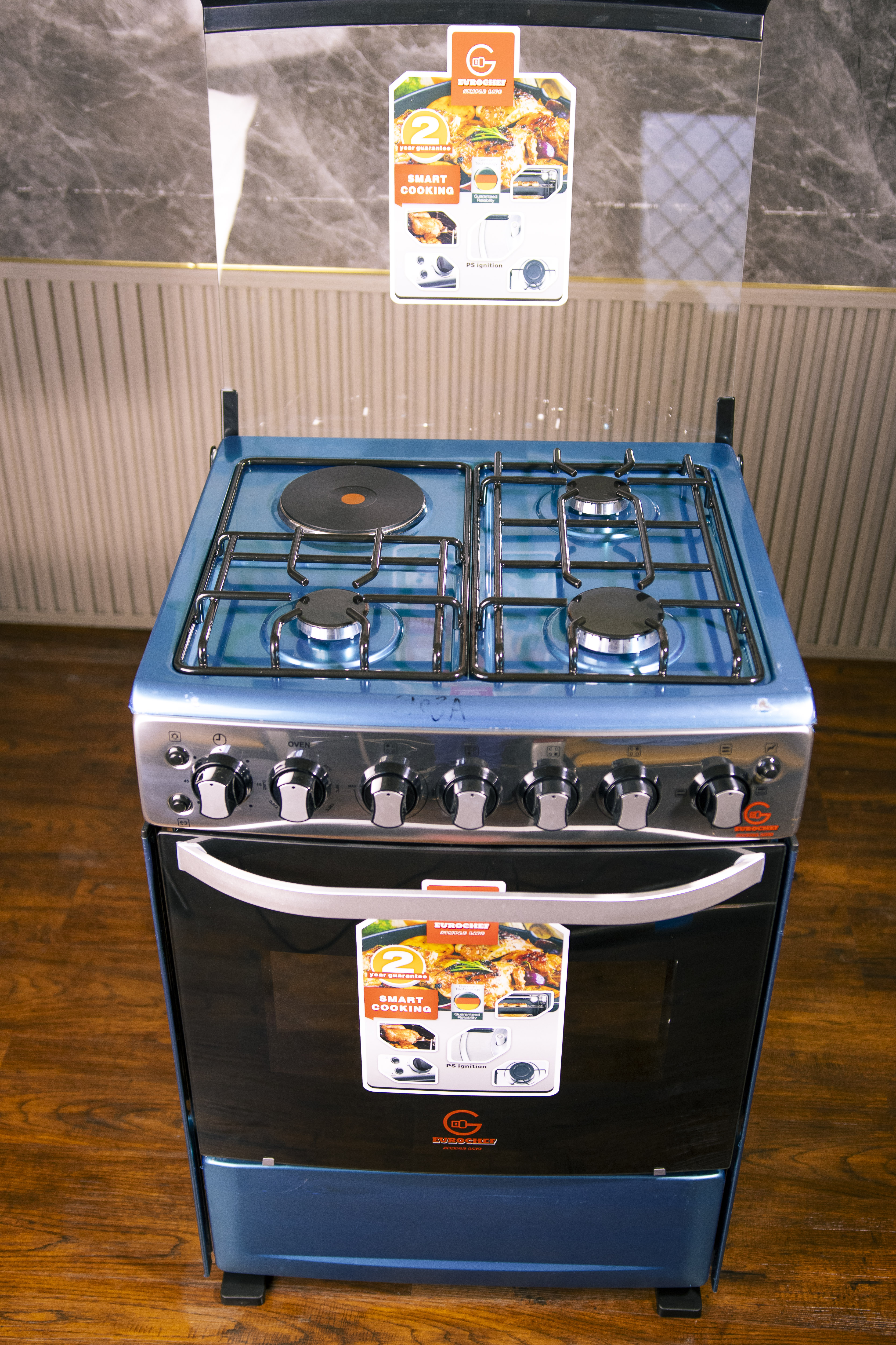 【LIMITED OFFER】 EUROCHEF 60X65 EGT65-3G1E-E Home Improvement 67l  Free Standing Gas Cooker  3 Gas +1 Hotplate Kitchen Appliance With Electric Oven