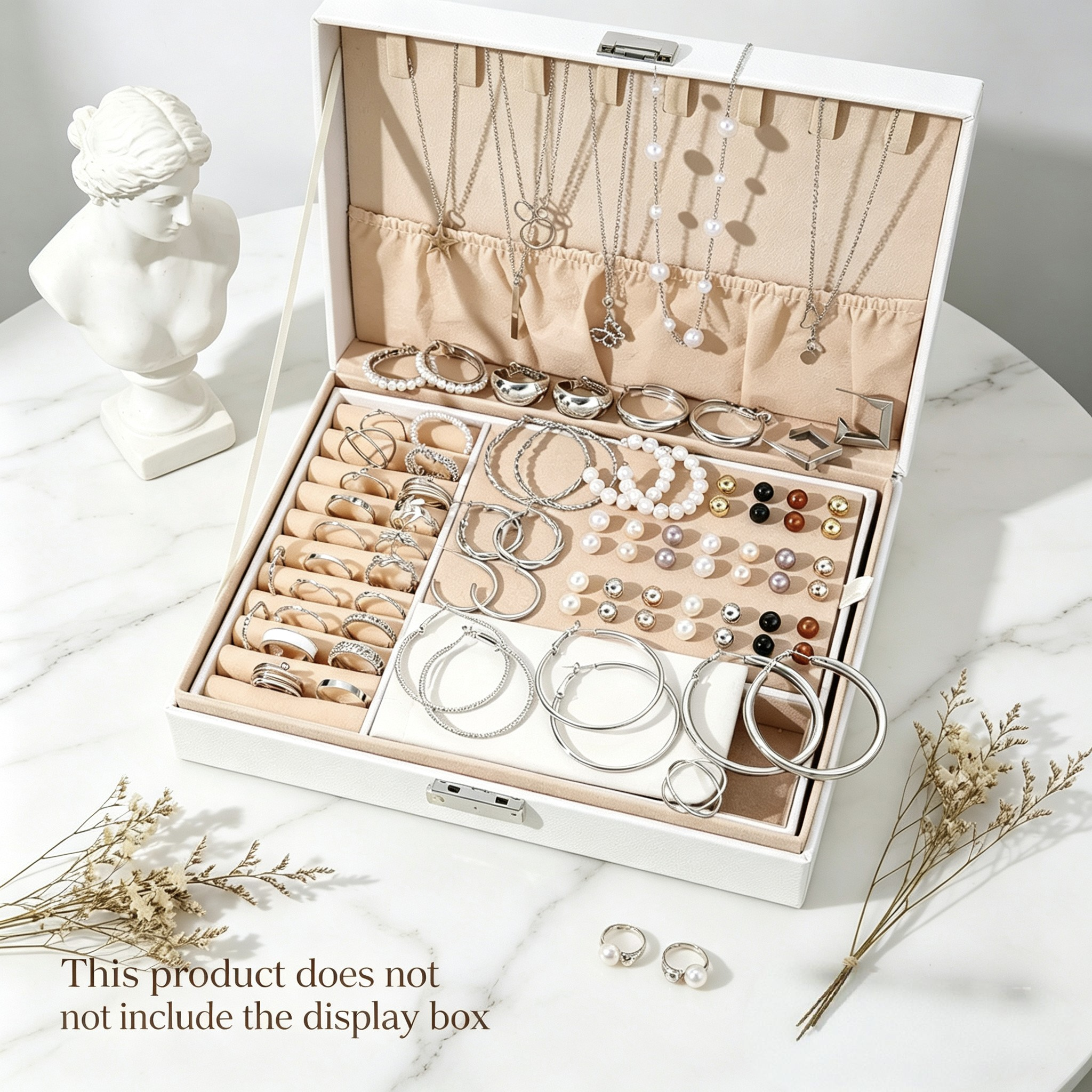 86PCS Luxury Jewelry Set Pearl Necklace Set Fashion Ring And Earring Set Diamond And Pearl Earring Set Elegant Zircon Pendant Earring Necklace Women's Daily Jewelry Gift For Friends(No Box)