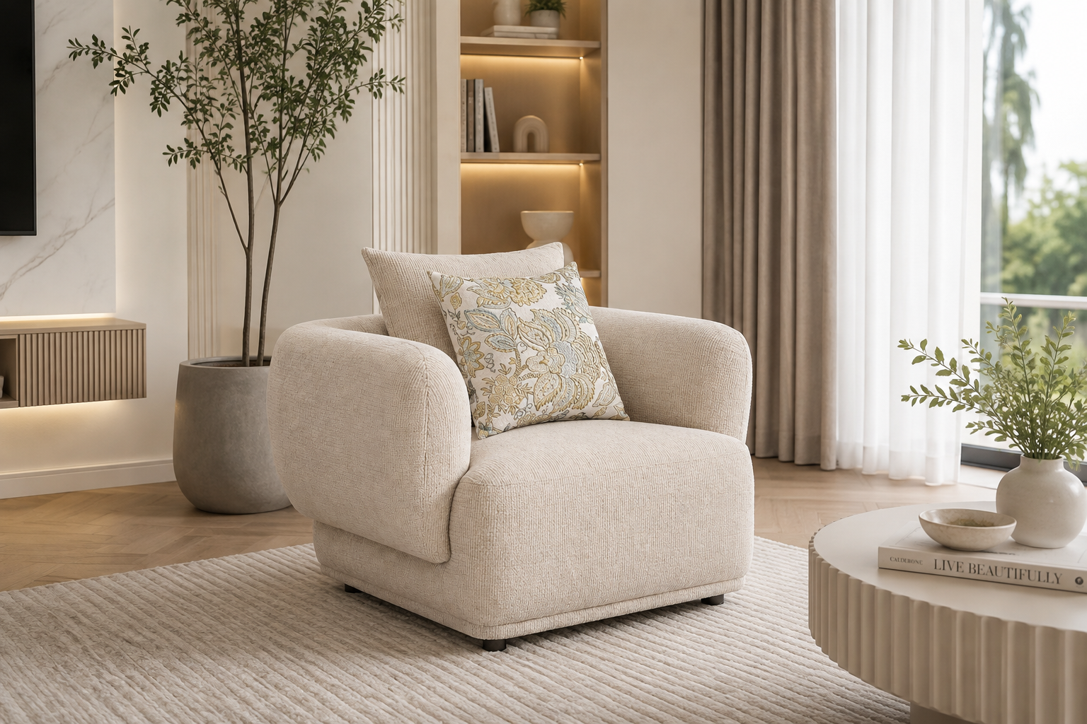 Alto Single Sofa – Beige