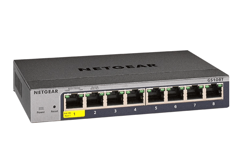 NETGEAR GS108T-300UKS 8-Port Gigabit Ethernet Smart Managed Switch Cloud Management Network Switch