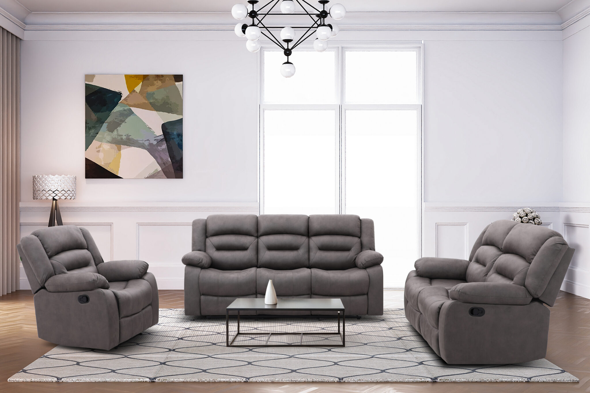New Follow 5-Seater Recliner – Grey