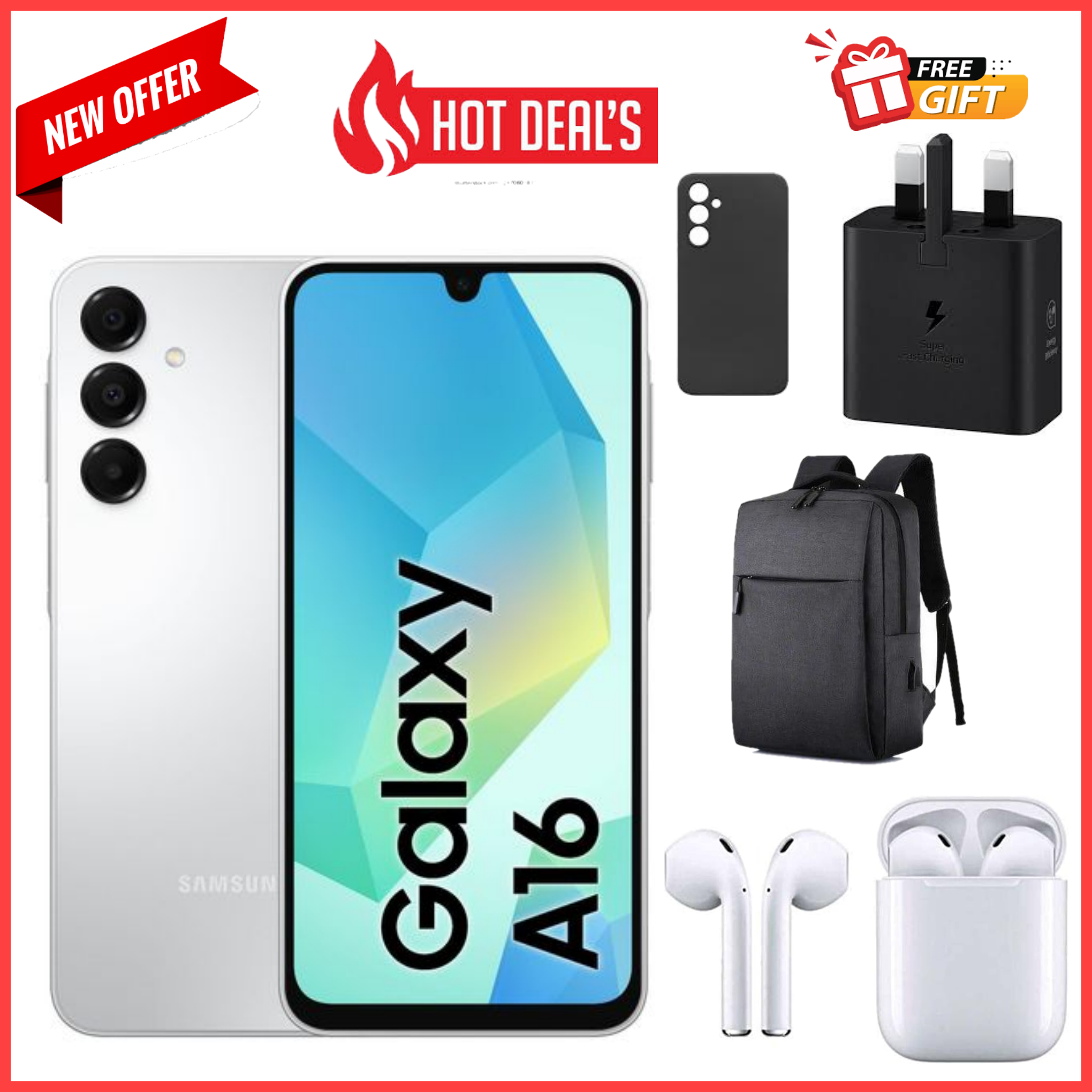 KILIMALL ANNIVERSARY DEALS!! !! BRAND NEW Samsung Galaxy A16, 4GB+128GB ROM 6.7" HD, Android 14, 4G, Bluetooth, 50MP-Camera, Battery-5000mah,(Dual Sim)-Samsung A16, A16 Samsung Smartphone+FREEBIES