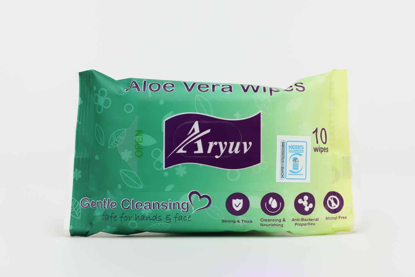 Aryuv Aloe Vera Wet Tissues – 10 Pieces
