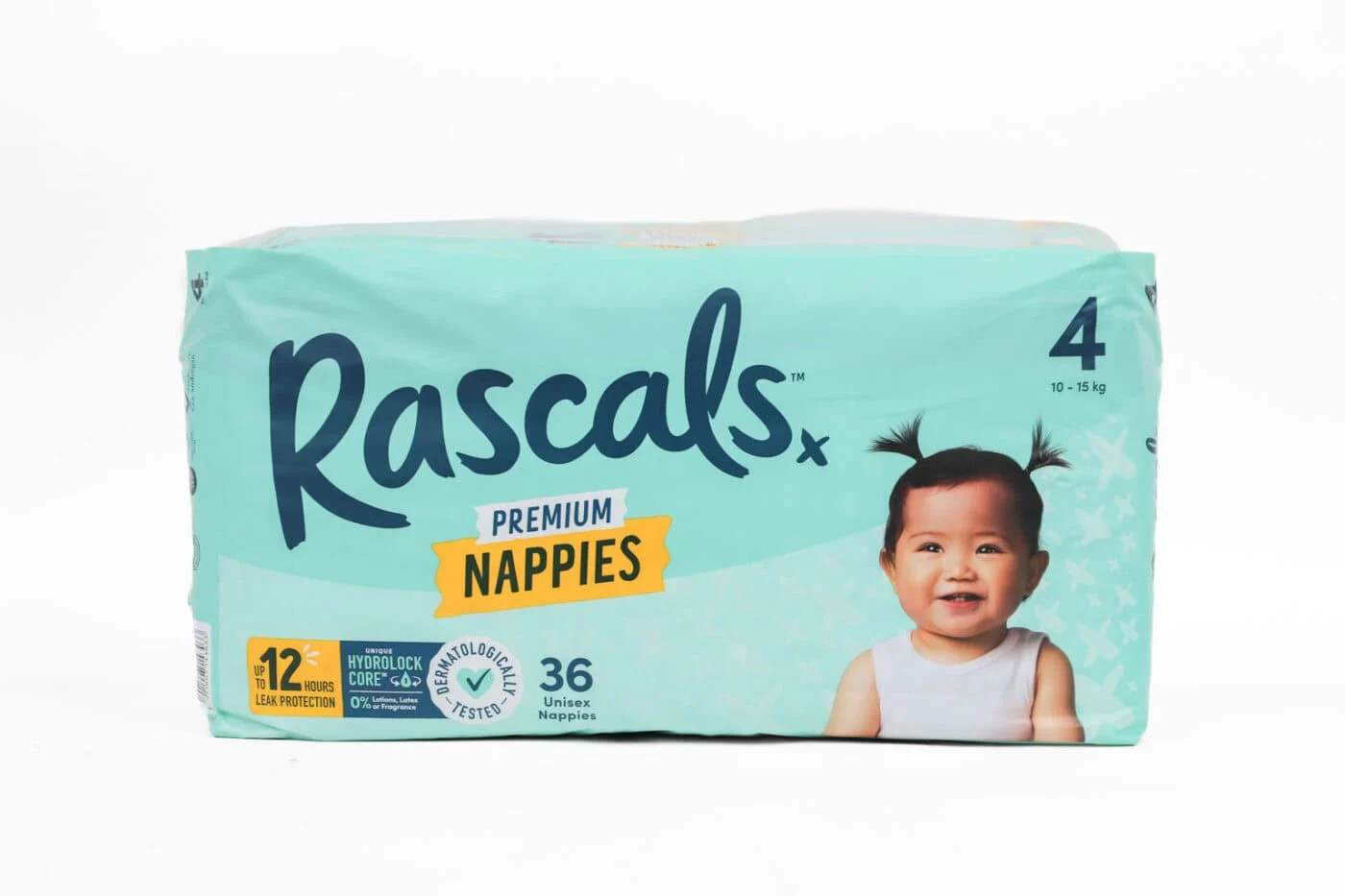 Rascals Premium Nappies (Toddler) – 10Kg – 15Kg | Size 4 | 36 Pieces