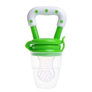 2-in-1 Baby Fruit Feeder Pacifier & Silicone Teether Toy - BPA-Free Infant Food Nibbler with Protective Cap + Free Pacifier Clip